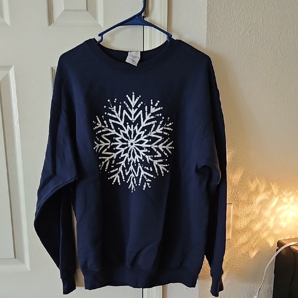 Navy Blue Snowflake Sweater